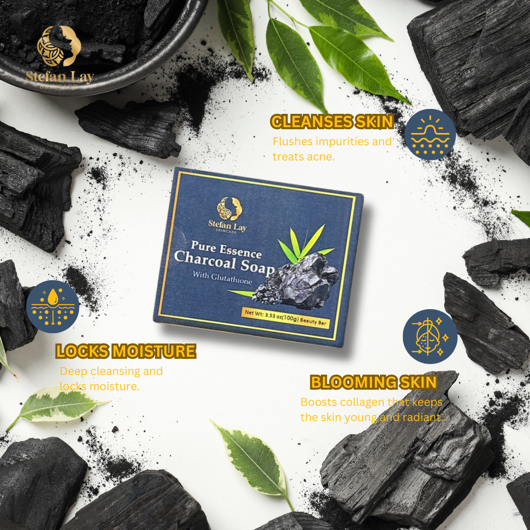 Pure Essence Charcoal Soap with Glutathione 100g